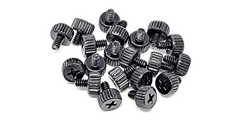 Micro Connectors 20-Pack 6#-32x5 M3.5 PC Computer Case Thumb Screws- Black