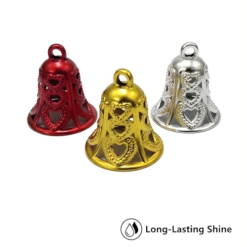 Image of Crackles Merry Christmas Bells (Set of 12) shiny Bells | Christmas Tree Decoration Items | Xmas Gifts Ornaments Props Decorations, Christmas Party Decoration
