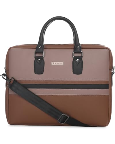 Image of Vaku Luxos MILAN 14 Inch Laptop Bag Leather Collection Messenger Organizer Shoulder Sling Office Bag for Men & Women With Adjustable Strap for Laptop and MacBook up to 14 inch