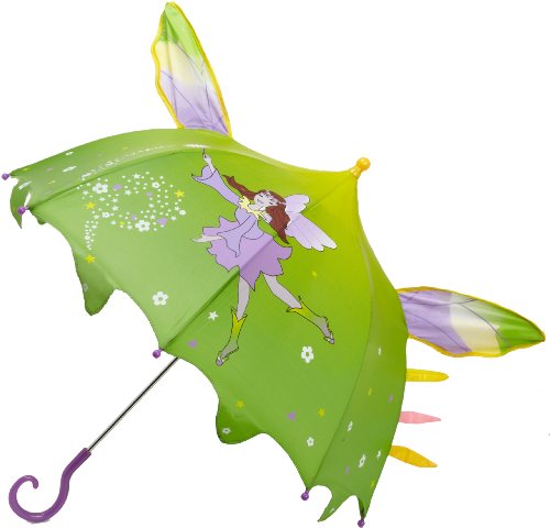 Kidorable Green Fairy Umbrella For Girls W/Fun Magic Wand Handle Pop-Out Wings Fairy Dust 1 Size #TOP1