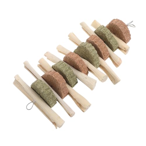 ARTSEWPLY 甘い竹と牧草ケーキのかじり木 小動物用歯みがきスティック うさぎ チンチラ モルモット リス対応 天然素材使用 口腔健康サポート
