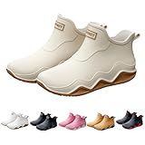 Gezolligheid Men's and women's couple fashion rain boots, non-slip wear-resistant waterproof rain shoes for outdoor work fishing travel(Sand-36)