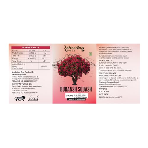 Image of Refreshing Roots Buransh Juice, No Added Colour, Added Honey, Authentic Himalayan Flavour (200 ML)