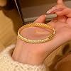 DIICRIN Brushed Gold Bangle Bracelet for Women, 18K Gold Plated Matte Minimalist Bangle, Lightweight Stackable Gold Bracelet Jewelry #5