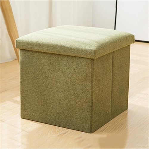 Taburete de entrada compacto color olive green con caja de almacenaje interior 3