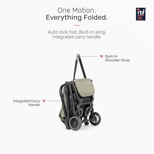 Image of Growgether VELOX Stroller for Baby 0-3 Years (Up to 22 Kg), Travel Ready Size 5 Point Safety Harness, Full Recline, Extended UPF 50+ Canopy, 360 Swivel Wheels, Compact One Click Fold, Mosquito Net, 1 Yr Warranty, Green