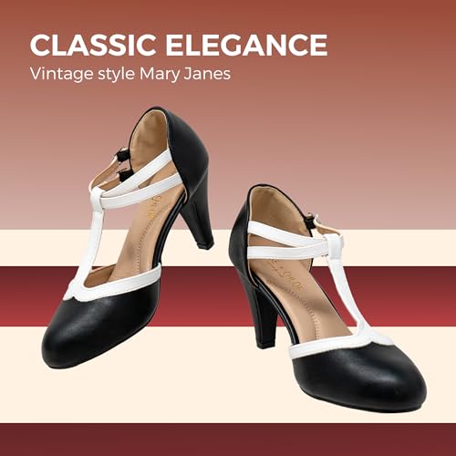 Chase & Chloe Kimmy-58 Women's Mary Jane T-Strap Round Toe Pump4