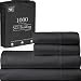 King Size Egyptian Cotton Sheets Luxury Soft 1000 Thread Count- Sheet Set for King Mattress Dark Gray Solid