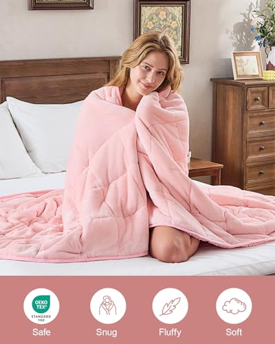 Super Fuzzy Soft Sherpa Fleece Weighted Blanket, 12 lbs Dual Sided Fluffy Heavy Weighted Blankets for Adults - No Bunching with Double Layers of Soft Inner Lining (48"x 72", 12 Pounds)