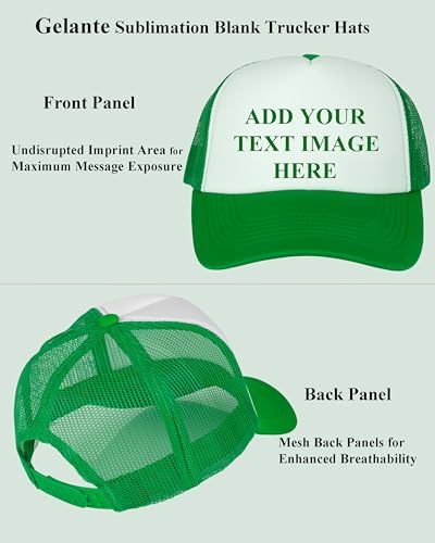 Image of Gelante Sublimation Blank Trucker Hats - Polyester Foam Mesh Snapback Baseball Cap