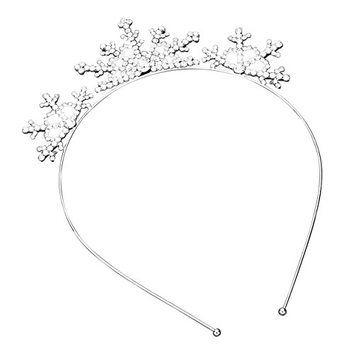 Rosemarie Collections Women's Holiday Tiara Headband Sparkly Rhinestone Snowflake
