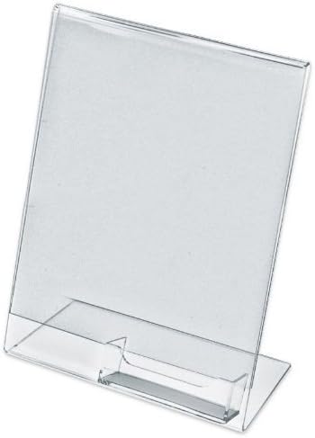Dazzling Displays Acrylic 8.5 x 11 Slanted Sign Holders with Business Card Holder (4)