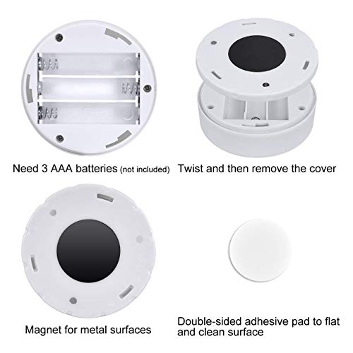 3Packs-Motion-Sensor-Light-IndoorLED-Closet-LightsNight-Light-Battery-PoweredBattery-Operated-Cabinet-LightWireless-Wall-Puck-Lamp-Stick-for-StairStepHallwayGarageEntrance-Cool-White