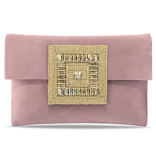 Pochette pour femme faite main l'éclat du rose pour votre mariage