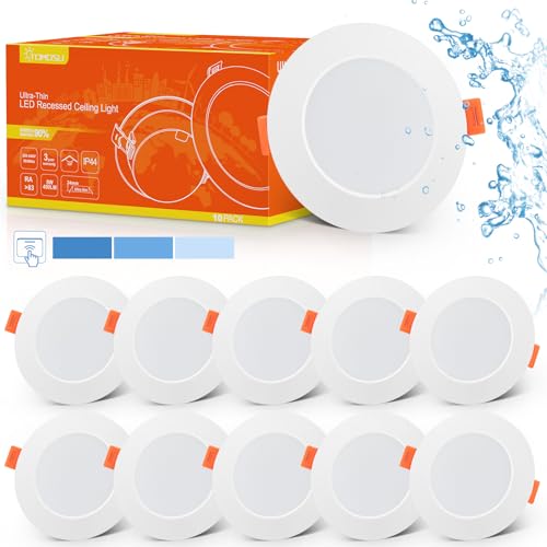 Tomosu LED Recessed Ceiling Lights, Cool White, 10 Pack