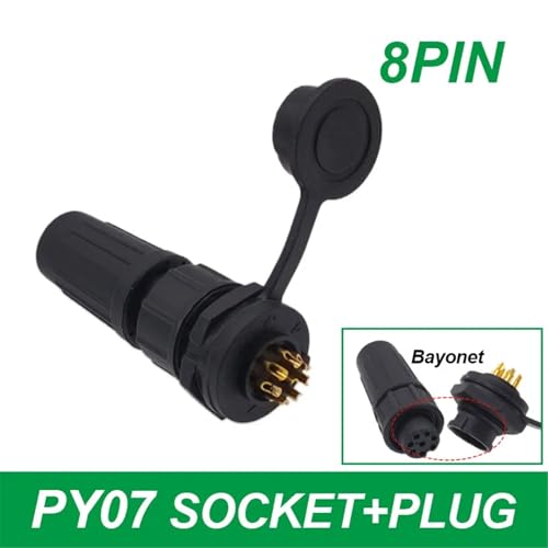 Conector PY07 Z108 de 8 pines con bayoneta y proteccion estanca IP67 2