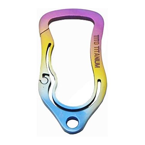 TiTo Titanium Gr5 Carabiner Key Ring Buckle Quickdraw Hook Key Chain Camping Hiking Backpack EDC Tool (colorful) Cover