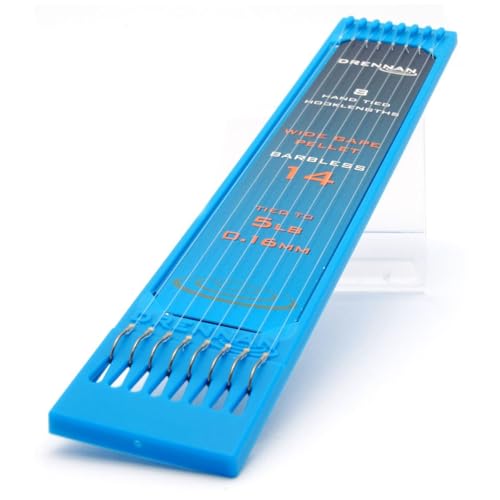 Drennan Hooks to Nylon Plate Length 6 inch Wide Gape Pellet Size 14