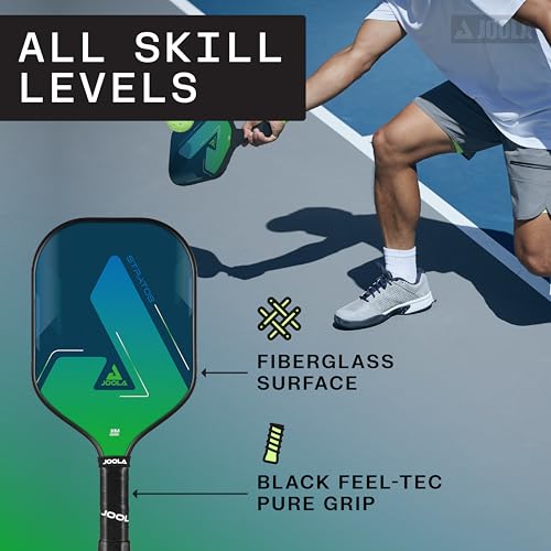 Image of JOOLA Stratos 10 Pickleball Paddle - 10mm Fiberglass Surface Pickleball Paddle w /Honeycomb Core - USAPA Approved Pickleball Paddle - Black Ridge Grip Handle - Beginner Friendly Pickle Ball Paddle