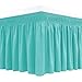 Biscaynebay Wrap Around Bed Skirts Elastic Dust Ruffles, Easy Fit Wrinkle and Fade Resistant Silky Luxrious Fabric Solid Color, Queen Aqua 15 Inches Drop