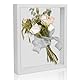 Unvtap 3D Bilderrahmen zum Befüllen, Bilderrahmen Weiß 20 x 25 cm Objektrahmen 3cm Tiefer Bilderrahmen Befüllbarer Bilderrahmen, 3D Rahmen für Blumen, Fotos, Hochzeitsgeschenk oder Erinnerungsstücke