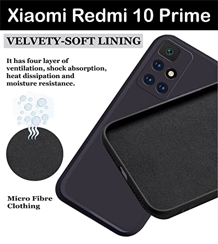 Image of A rtistque Back Cover Case for Mi Redmi 10 Prime with Camera Protection | Shockproof TPU | Stylish Protective Design | Slim Fit | Ultra Matte | Mi Redmi 10 Prime Back Cover - Black