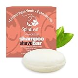 SPIRALEAF Shampoo & Shave Bar –Plant-Based Shampoo & Shave Bar for All Hair Types, Concentrated Formula with Essential Oils, Limited Ingredients,USA Made, 2.25oz-Orange Zest(Sweet Orange & Lemongrass)