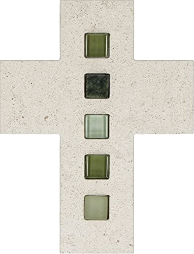 Butzon & Bercker - Cruz de piedra natural con incrustaciones de piedras de mosaico