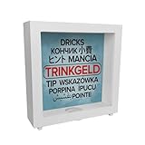 Trinkgeld in verschiedenen Sprachen Rahmen Spardose aus Holz in blau Sparbüchse für Menschen, die im Dienstleistungsgewerbe Arbeiten mehr Trinkgeld durch mehrsprachige