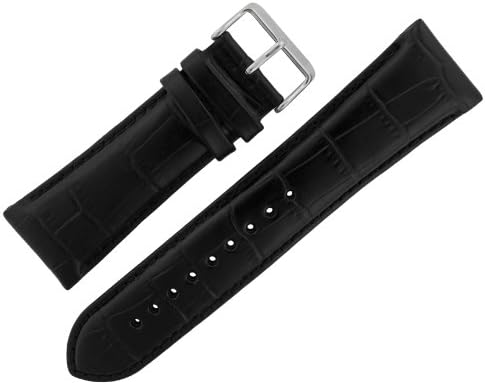 Assorted Watch Strap 25mm Alligator Print Black Leather ASRTSTRP7B