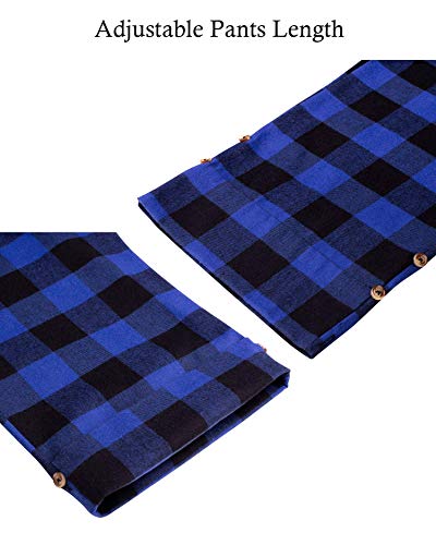 Image of Mens Flannel Pajama Pants Plaid Heavyweight Cotton PJs Bottoms Sleepwear | Soft Cozy with Pockets, Elastic Waistband Drawstring, Adjustable Length, Casual Checkered Lounge Pant, for Home Holiday Daily