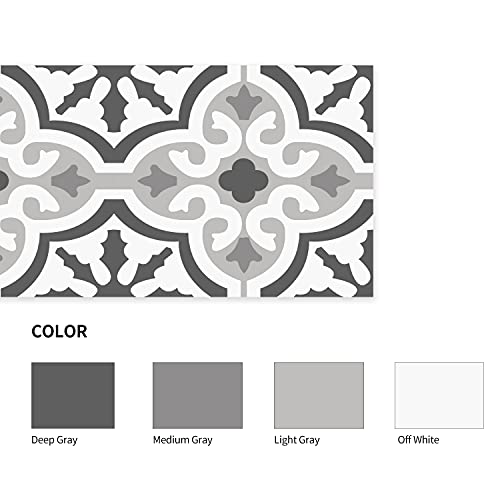 funlife 14 PCS Self-Adhesive Stair Risers Decals Stickers, Peel and Stick Vinyl Staircase Decor Mural, 39.37"x7.09", Moroccan Pattern