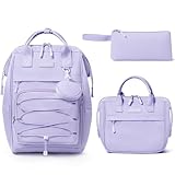 Fimibuke Backpack for School Girls, 4 PCS Waterproof Kids Backpacks with Lunch Box Pencil Case & Earphone Bag, Lightweight School BookBag Set for Teen Girl Travel Elementary Middle High School Student