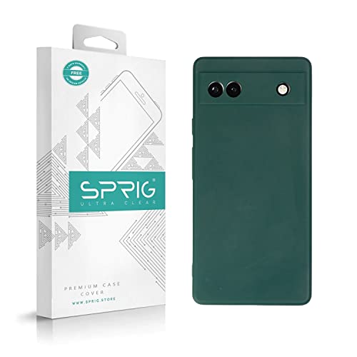 Image of SPRIG Compatible with Google Pixel 6A Premium FlexTone (TPU) Premium Back Cover Drop Tested Shock Proof Mobile Case for Men, Women, Boys and Girls with Camera Protection (Dark Green)
