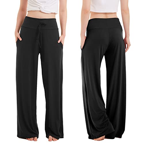Zoosixx Buttery Soft Black Pajama Pants For Women, Plaid Comfy Casual Lounge Pajama Bottoms #TOP1