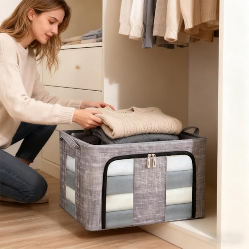 Bac de rangement vêtements étanche et empilable grande capacité - 4