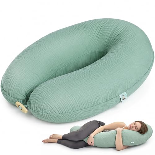 sei Design XXL Stillkissen 190x30 mit Musselin
