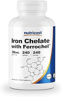 Nutricost Chelated Iron, As Ferrochel, 36mg, 240 Capsules