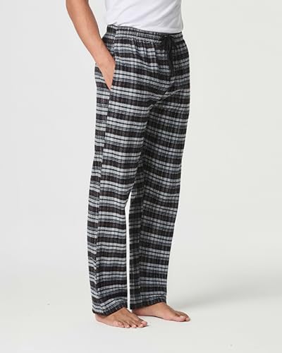 Image of Real Essentials 3 Pack: Men's Soft Cotton Flannel Pajama Pants PJ Lounge Bottoms Elastic Waist Pockets (Big and Tall)
