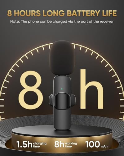 Image of BQYA K9 Dual Wireless Microphone, Digital Mini Portable Recording Clip Mic with Receiver for All iOS,Lighting Mobile Phones Camera Laptop for Vlogging YouTube Online Class, Zoom Call