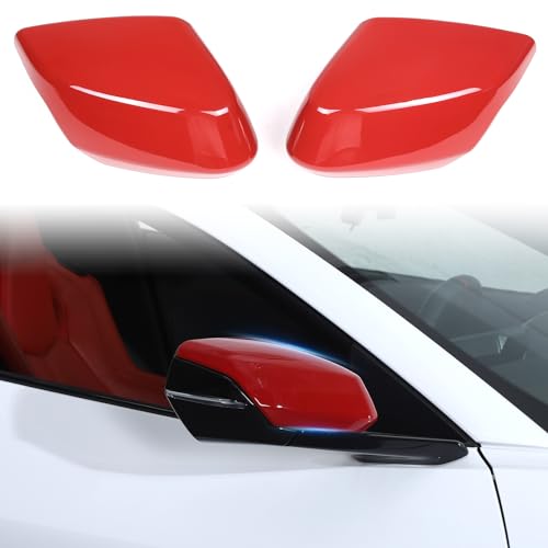 Coque rétroviseur Corvette C8 rouge en ABS pour masquer les rayures extérieures
