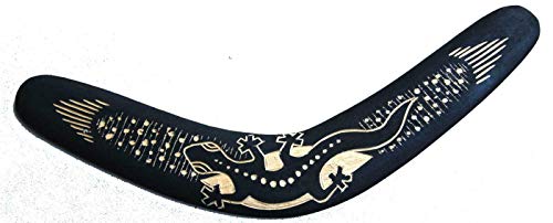 36cm Fair Trade Hand Carved Gecko Lizard Indonesian Balinese Boomerang
