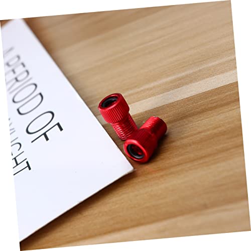 Set Adaptadores de Válvula para Bicicleta INOOMP Aleación de Aluminio Ligero Rojo para Bicicletas Eléctricas y Autos miniatura 2