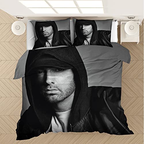 ysldtty 3D Bedding Set Rapper 3D Printed Duvet Covers Pillowcases Comforter Bed Linen H3474U 135CM x 200CM With 2 pice pillowcase 50CM x 75CM