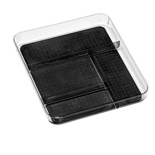 Image of madesmart Clear 4 Compartment Drawer Organizer, Carbon