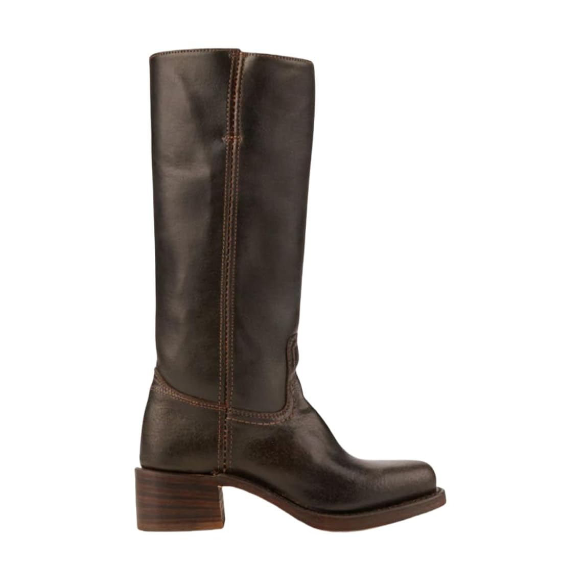 Womens Knee High Boots Square Toe Chunky Block Heel Wide Calf for Women Comfortable Pull On Low Heel