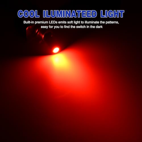 Image of Nilight 3PCS Red LED Toggle Switch 12V 20A 3 Pin 2 Position ON Off SPS