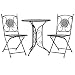 Produktbild Susany 3-TLG.Bistro-Set Sitzgruppe Mosaik-Bistroset Gartenset Gartenmöbel Möbelset Mit 1 Tisch & 2 Stühle,Balkonset Balkontisch Balkonmöbel Bistrotisch,Sitze und Tischplatte aus Keramikplatten