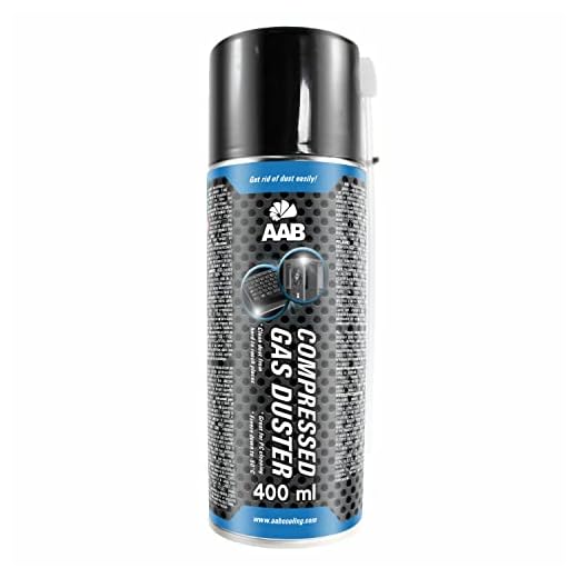 AAB Compressed Gas Duster 400 ml - tryckluft för rengöring av dator, tangentbord och annan kontorsutrustning, rengöring av bärbara datorer, PC-rengöringssats, aerosoldammare, konserverad luft