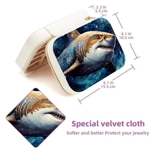 Boîte à bijoux anti-nœud double couche spacieuse design requin étoilé
